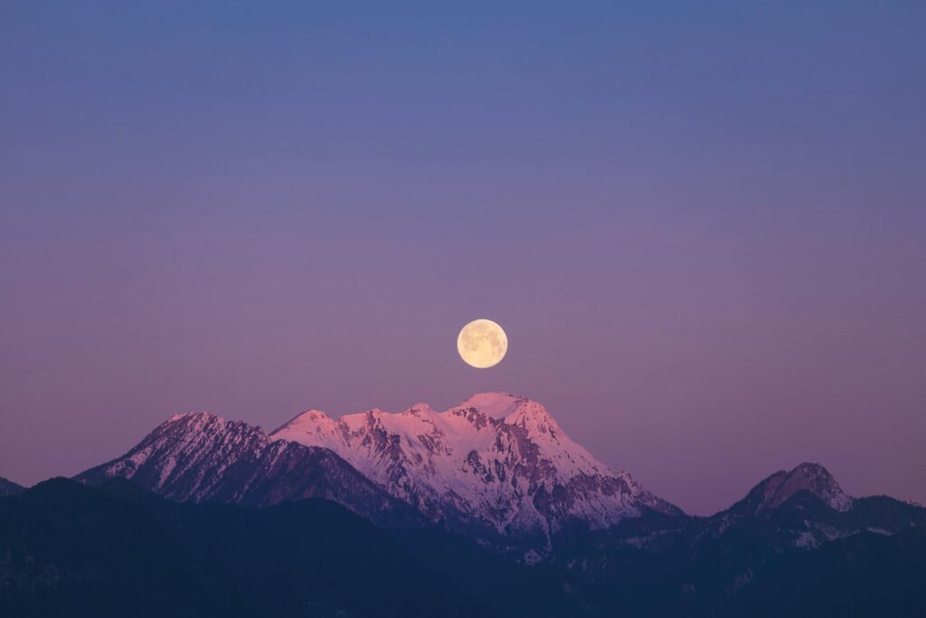 Moon over the mountains