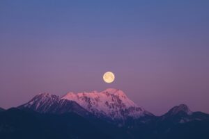 Moon over the mountains